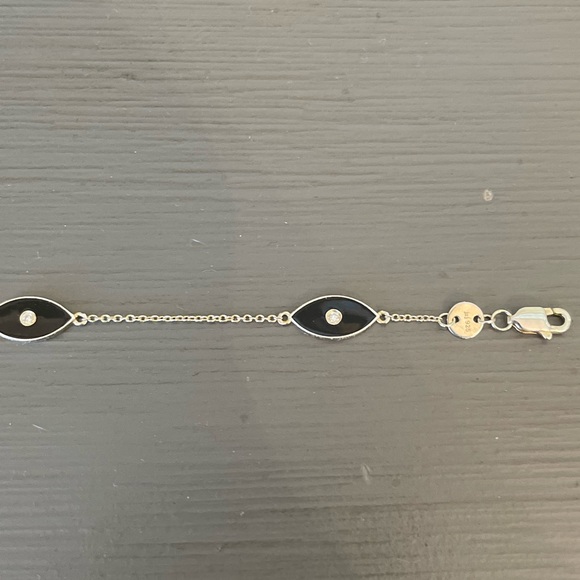 Enamel Trio Diamond Evil Eye Bracelet - Picture 3 of 5